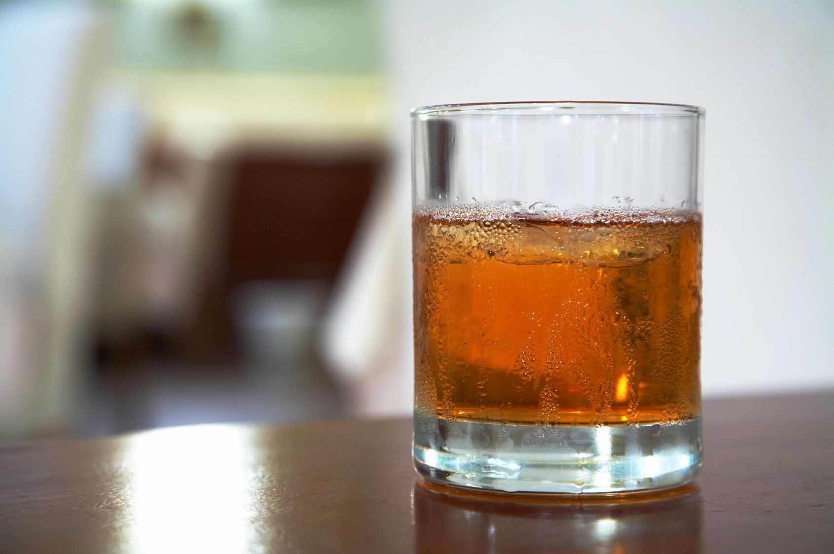 Cocktail on a table in a restaurant.